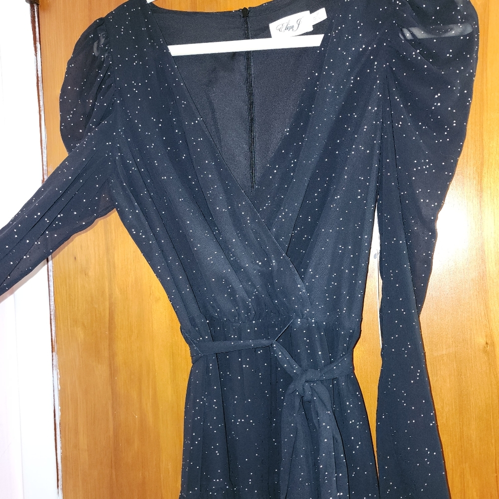Eliza j long black sparkle dress